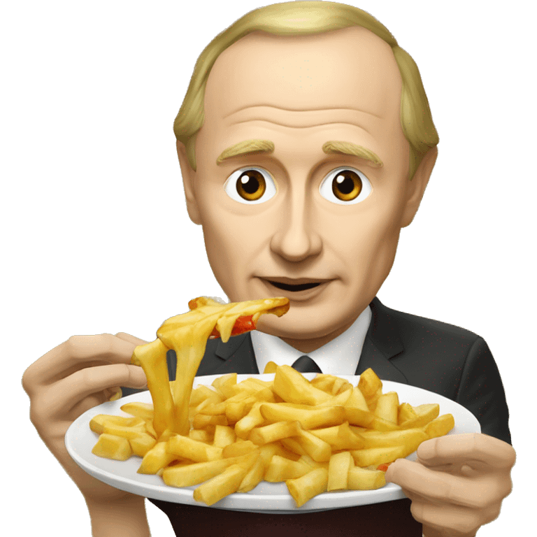 Vladimir Poutine qui mange une poutine  emoji