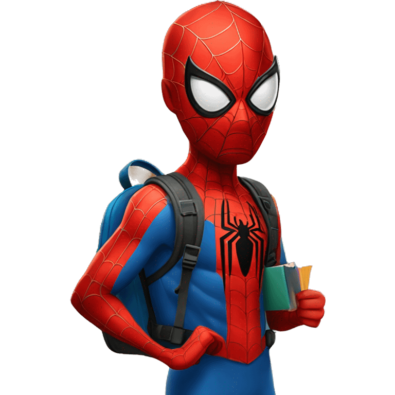 Spiderman goes to school emoji