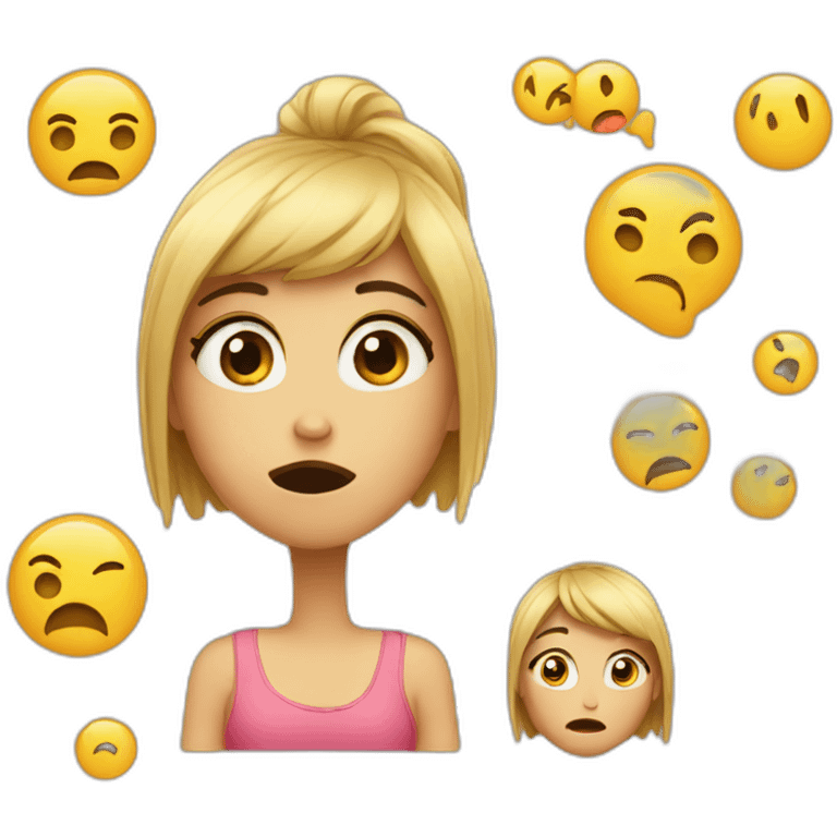 Girl with confused emojy emoji