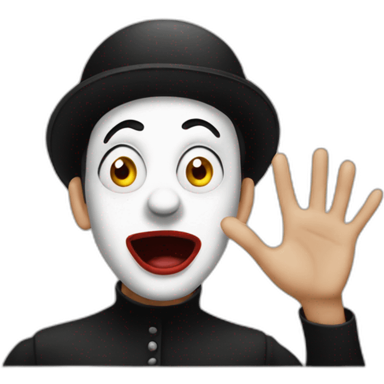 scared french mime emoji