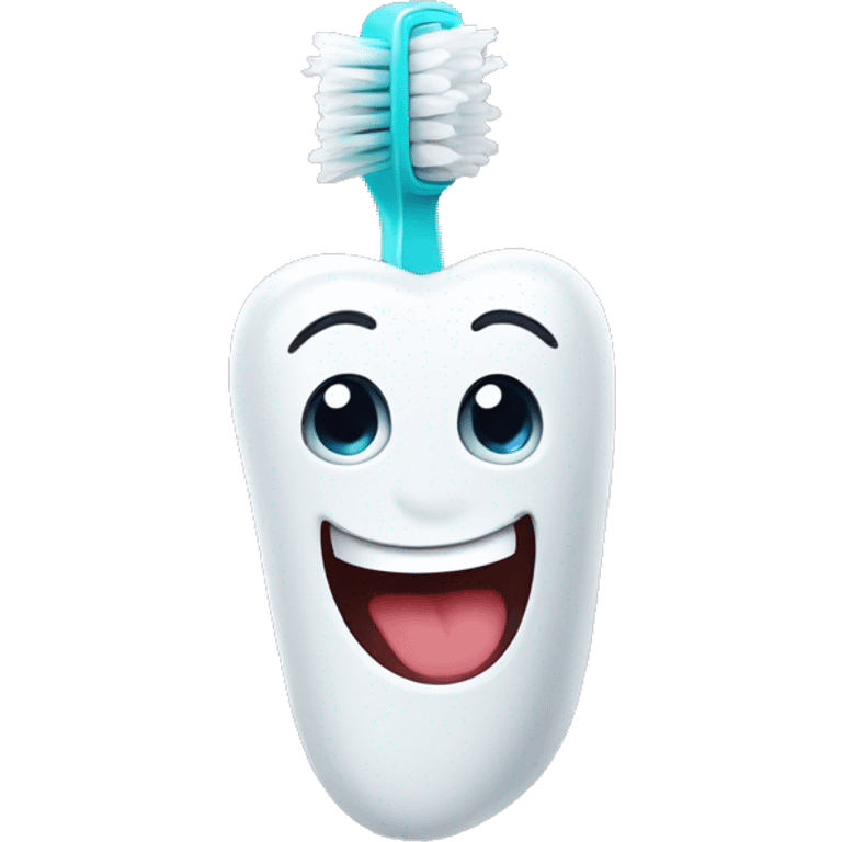 happy toothbrush emoji