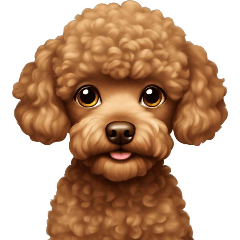 A brown toy poodle with a light brown head emoji