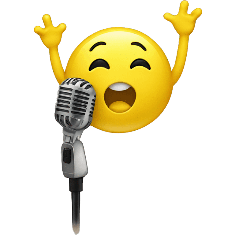 yellow blob singing karaoke emoji