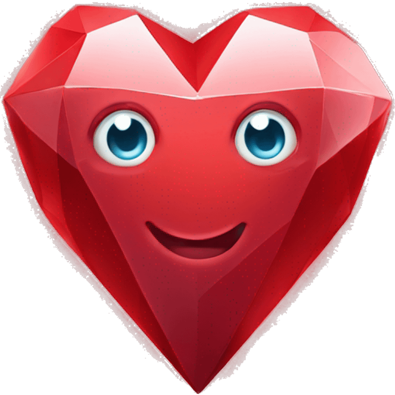 Red diamond love heart  emoji