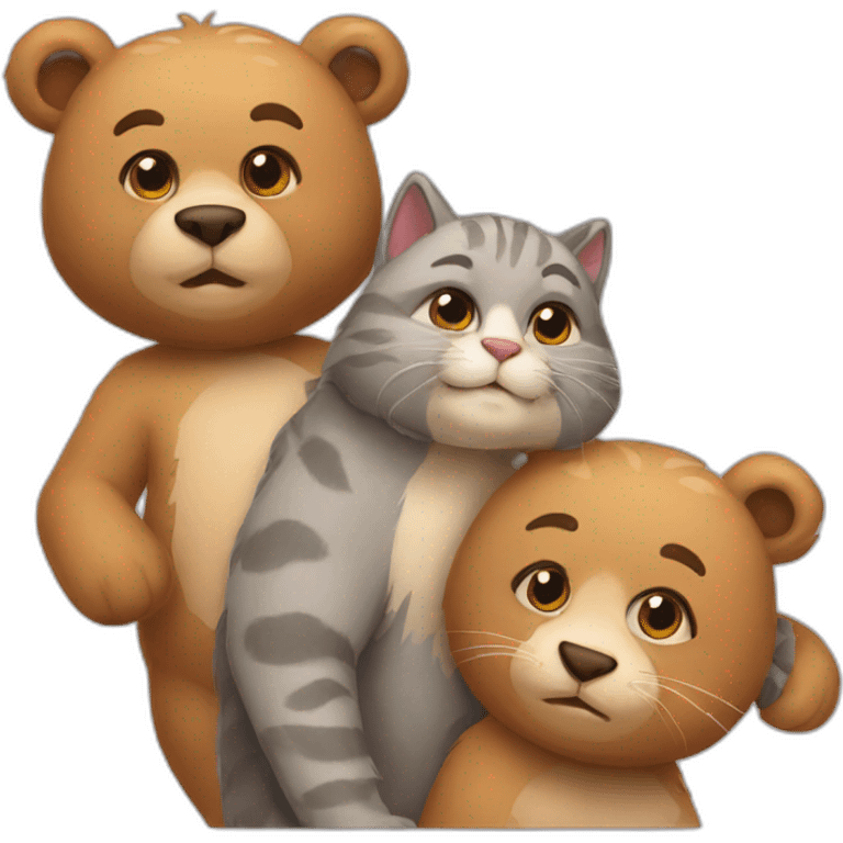 Two-bears-and-three-cats emoji