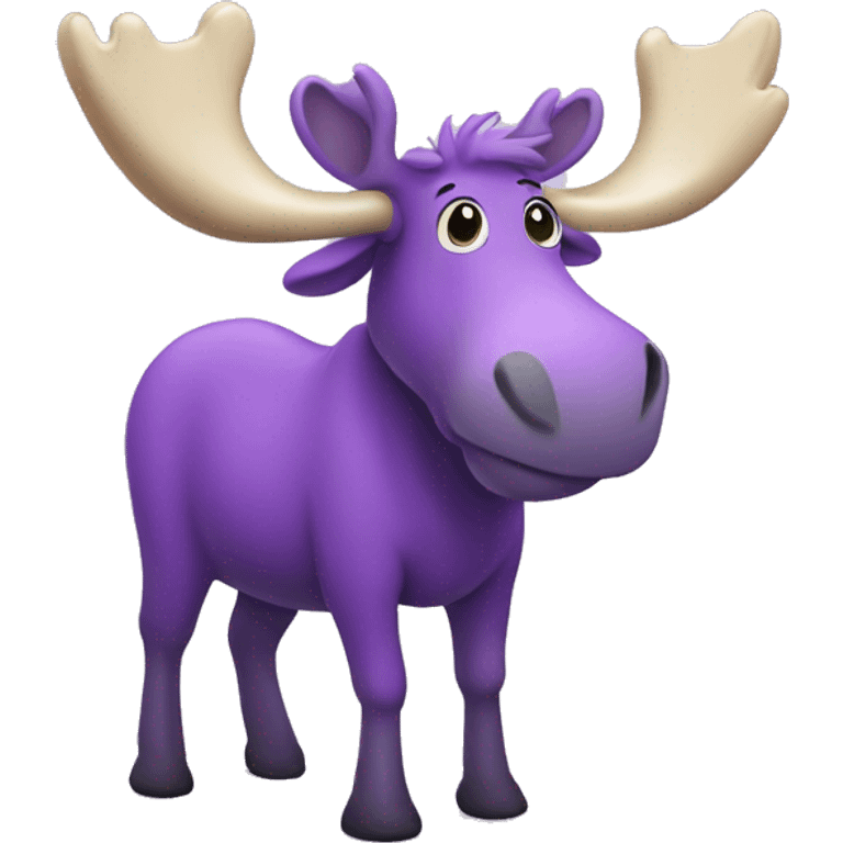 Cute little purple moose emoji