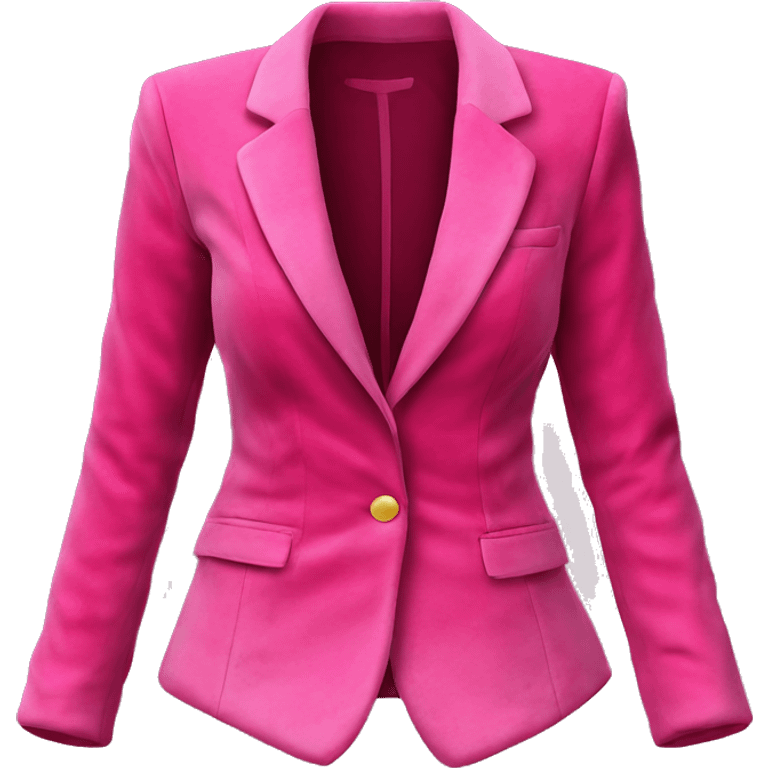 Realistic isolated open raspberry color velvet feminine fashion blazer jacket.  emoji