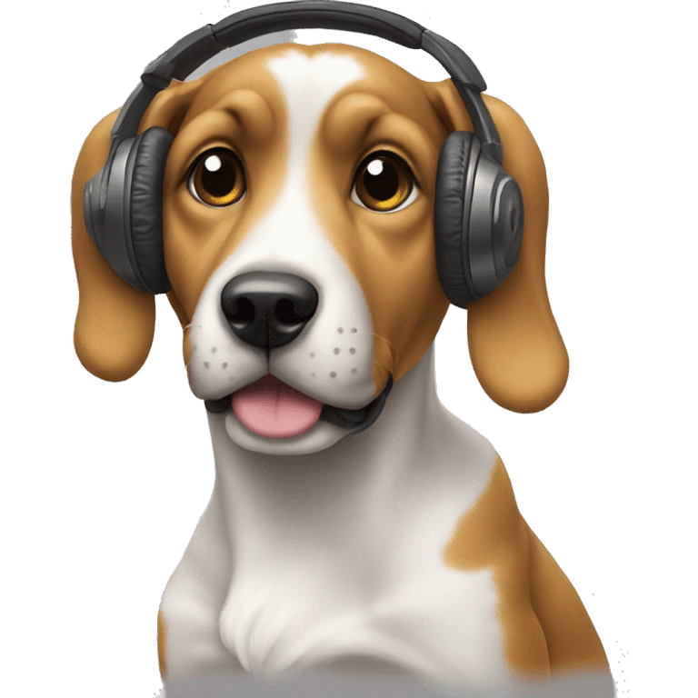 Dog with headphones on emoji