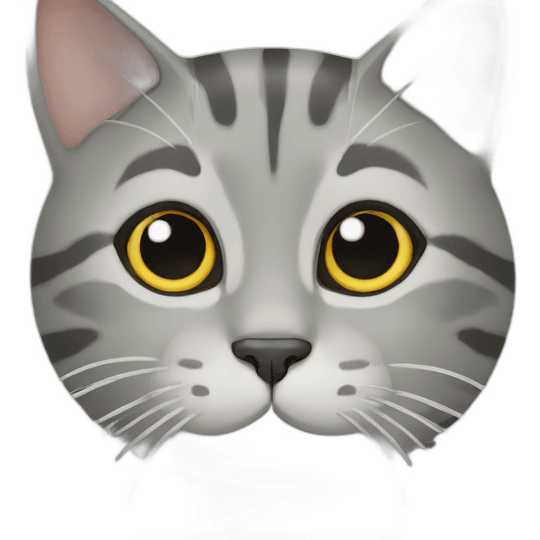 with and grey tabby cat emoji