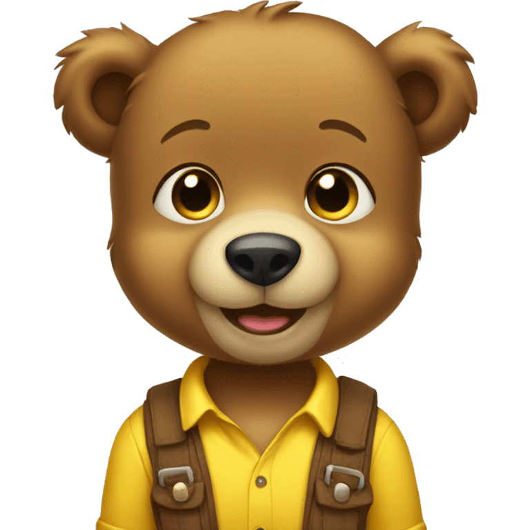 cute bear wear yellow shirts emoji