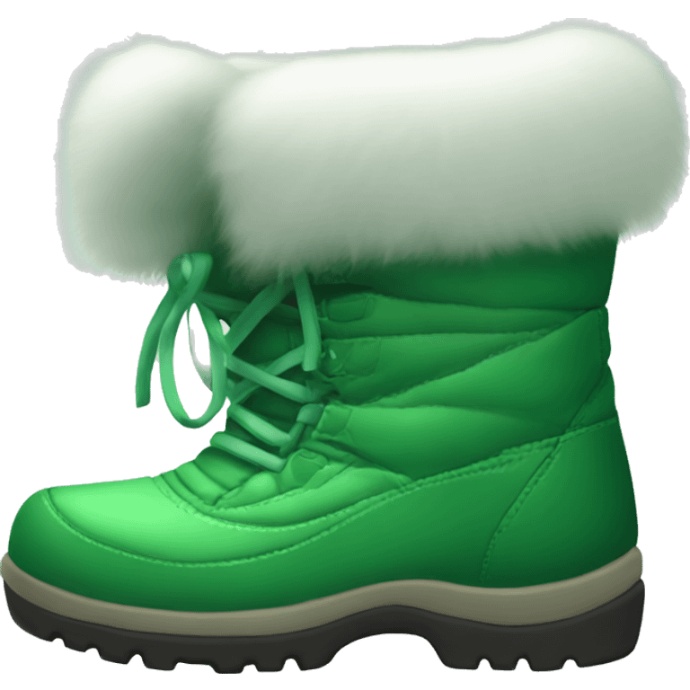 Green furry snow boots emoji