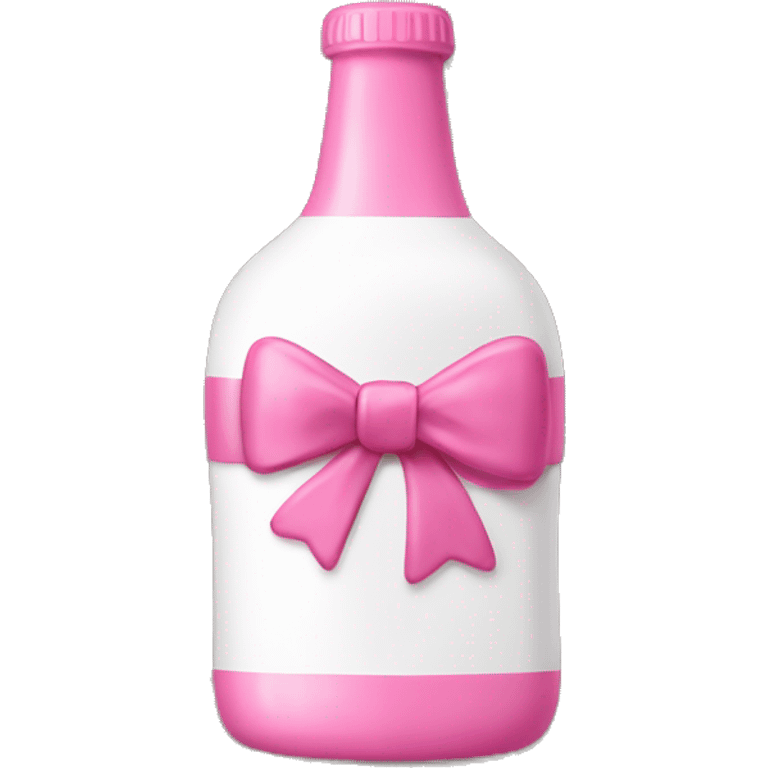 Pink and white bottle with a bow as the logo emoji