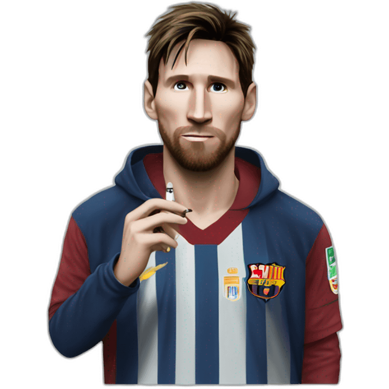 Messi with a cigarette emoji