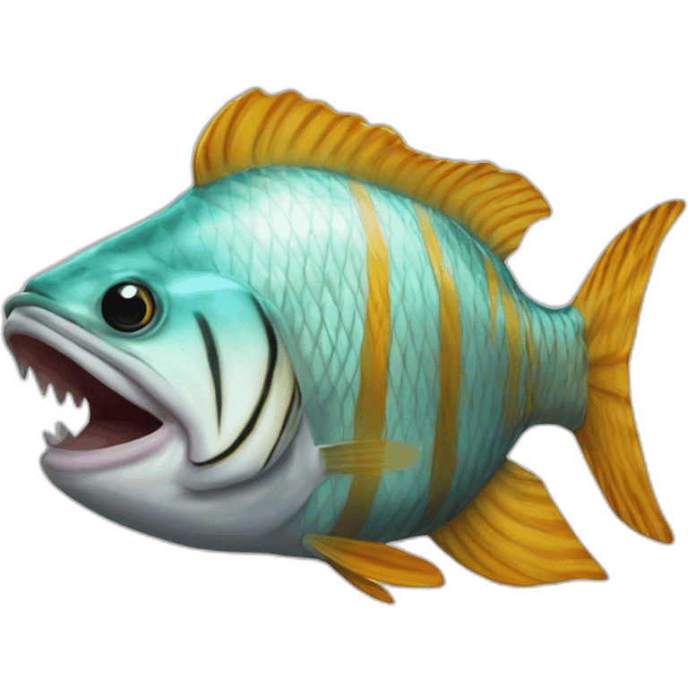 tiger fish with clown emoji