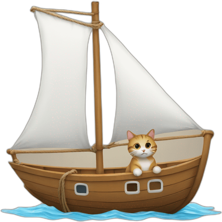 Un chat sur un bateau emoji