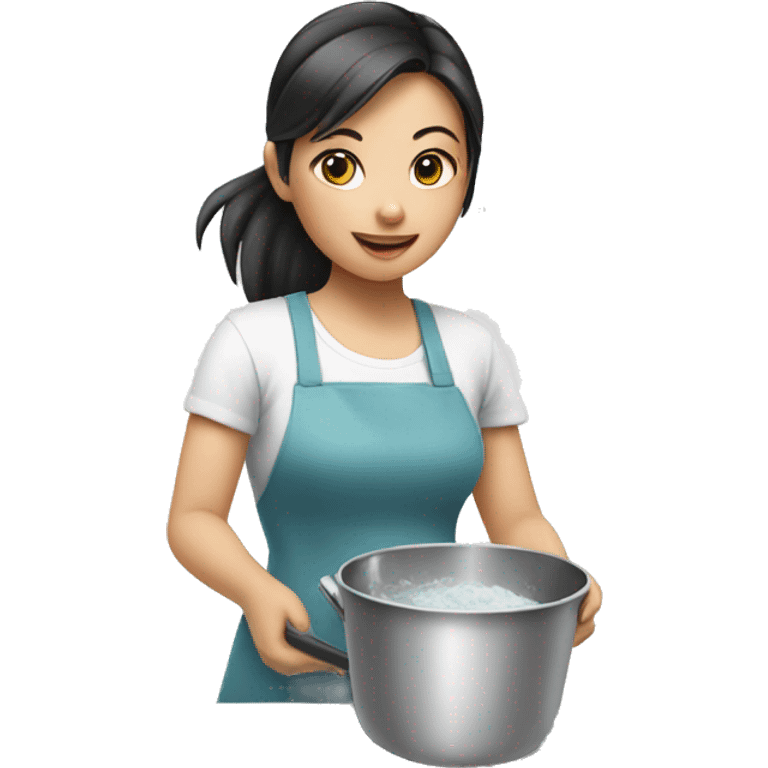 asian girl doing the dishes emoji