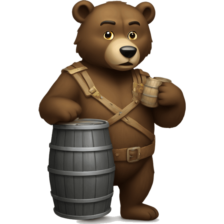 Russian bear holding a barrel of oilrussian bear emoji