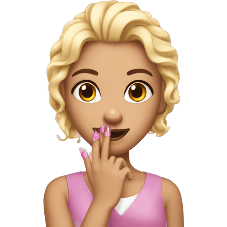 Girly emoji with nails emoji