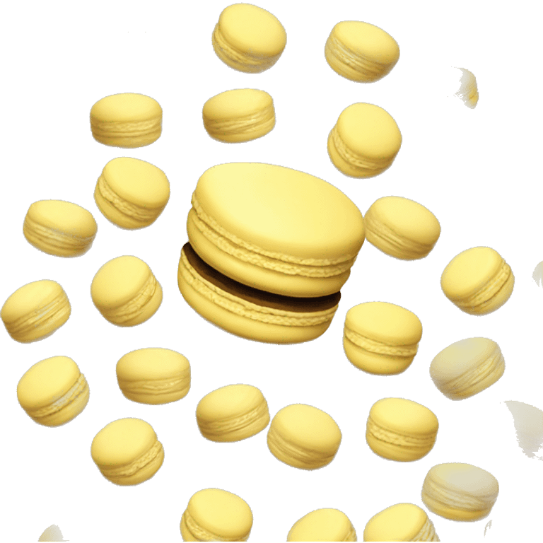 Realistic pastel yellow macaroon emoji