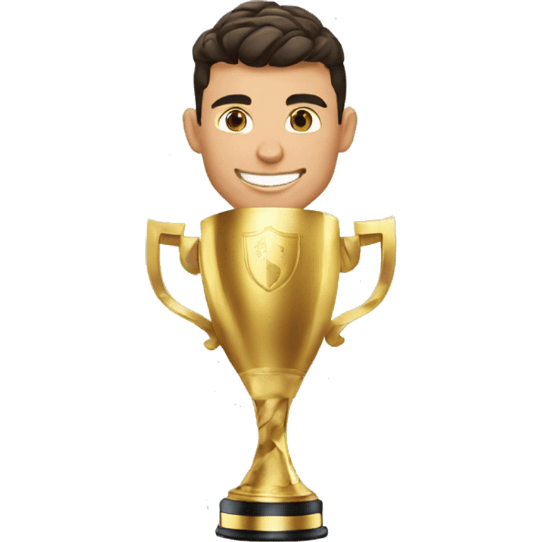 Cristiano Ronaldo con la copa del mundo emoji