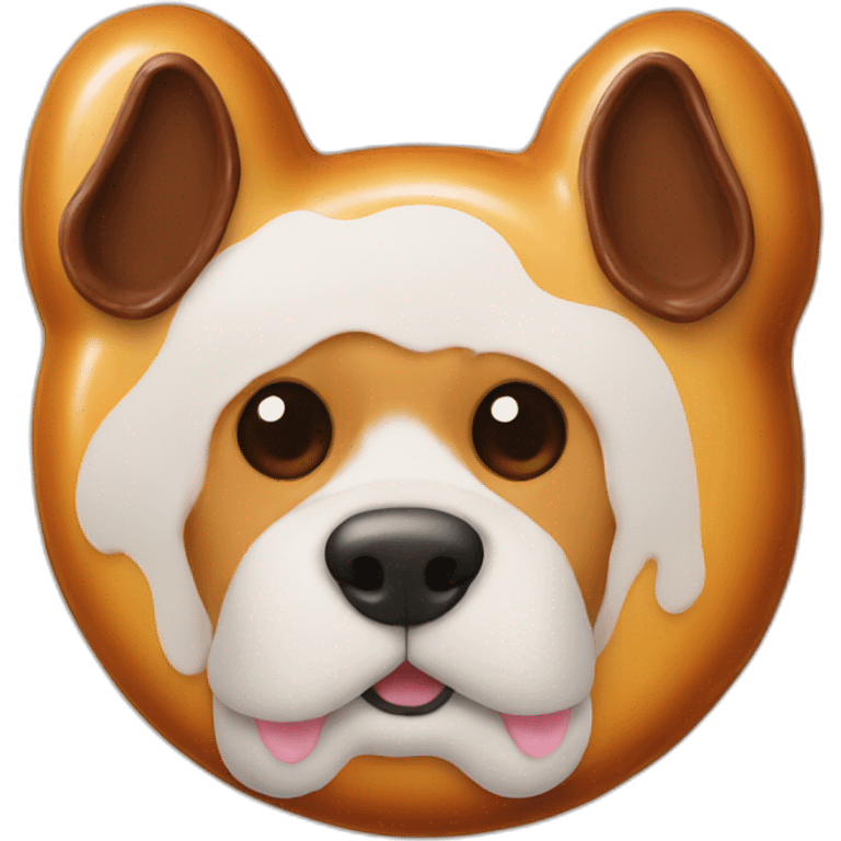 A Dog shaped donut emoji