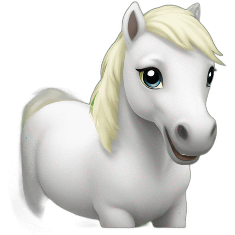 White Ponies with catching bubbles emoji