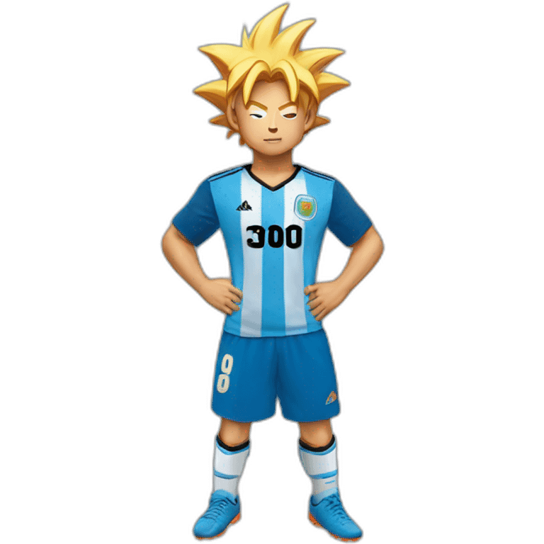 goku with an argentinian soccer shirt emoji