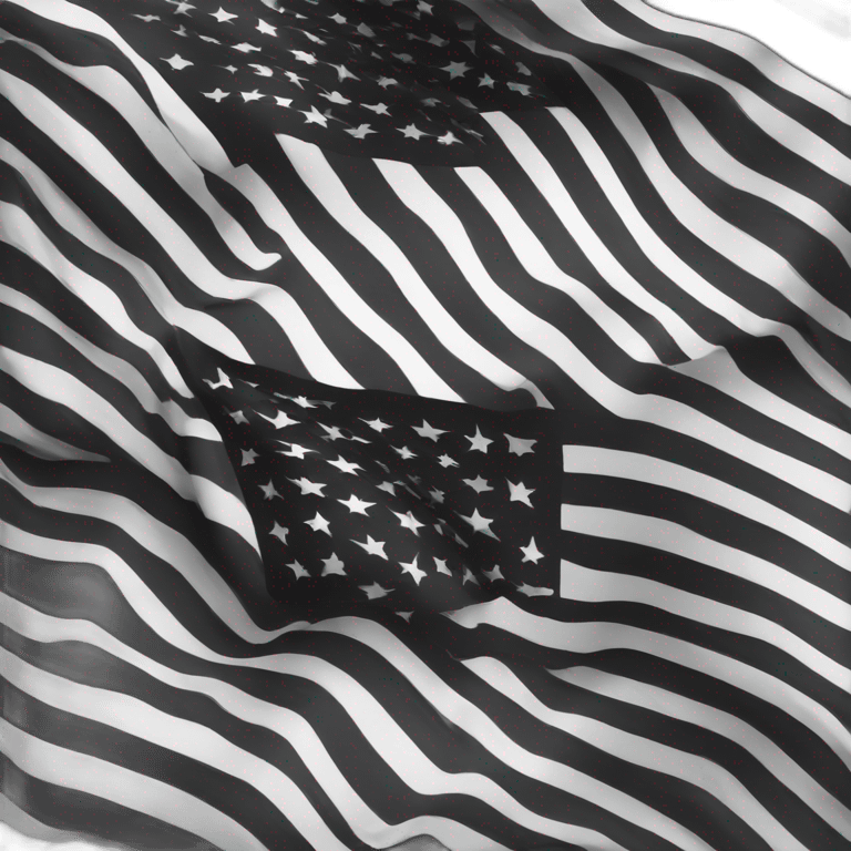 Black and white American flag emoji