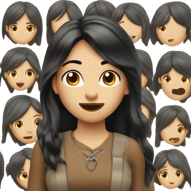 buck tooth girl long black hair emoji