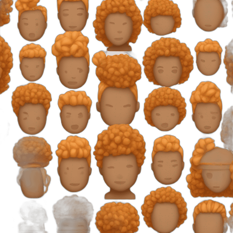 Light skin afro orange in fitness emoji