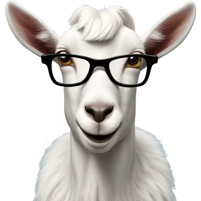 Goat wearing glasses emoji