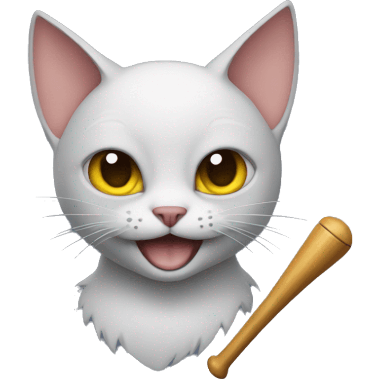 Cat with a bat emoji