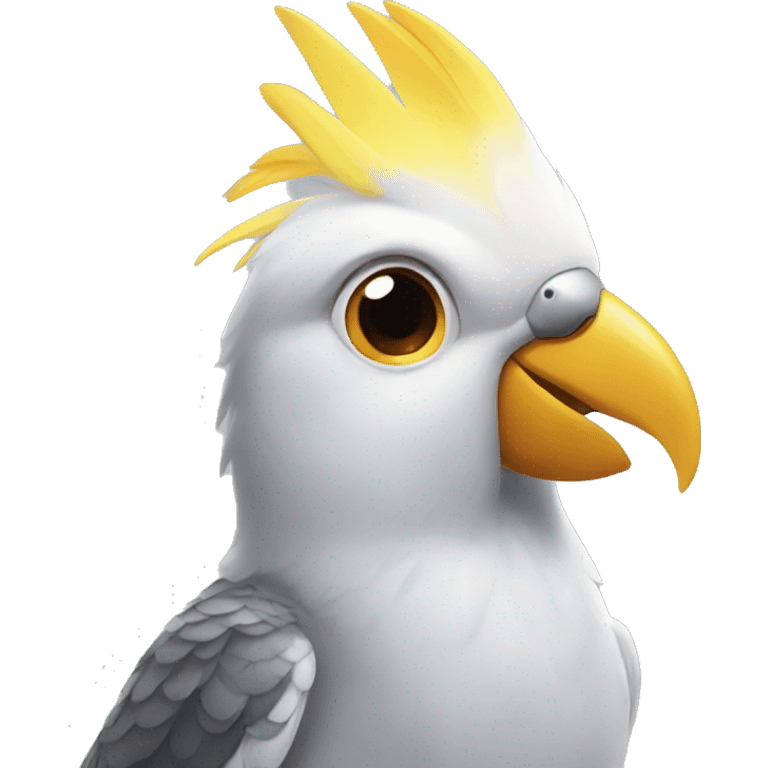 cockatiel with a  bow on its head emoji