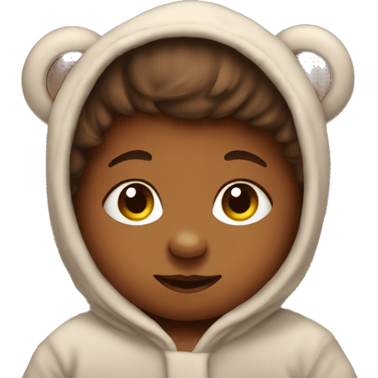 Baby wearing bear onesie  emoji