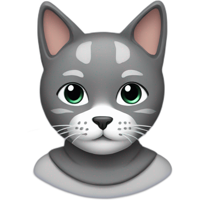 gray cat wearing face mask emoji