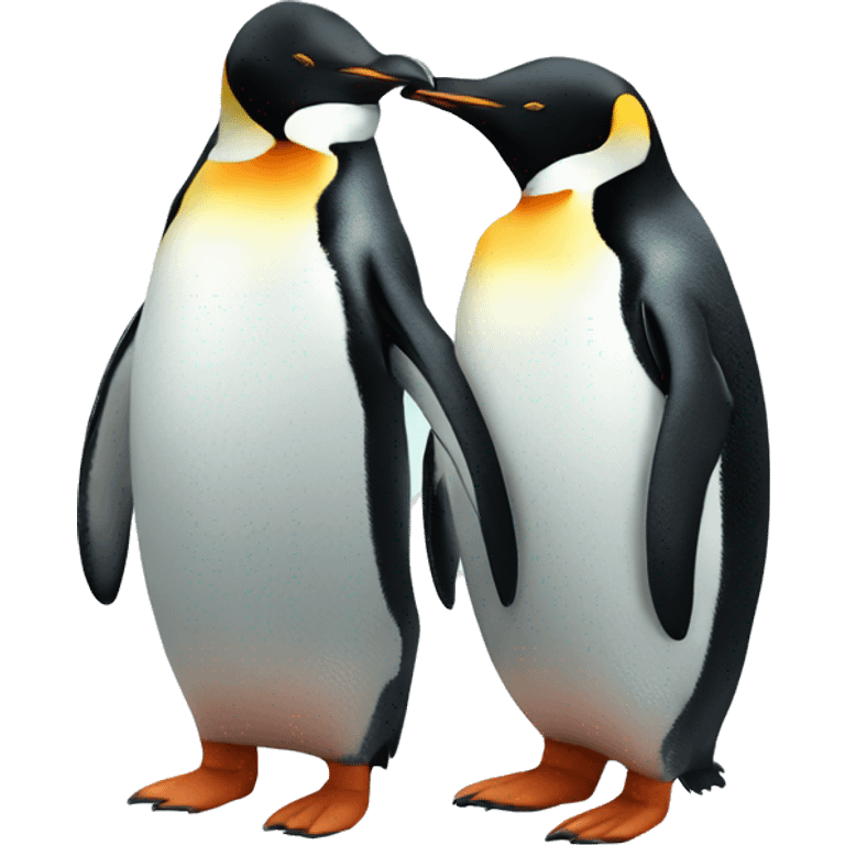 male penguin and female cute penguin holding hands  emoji