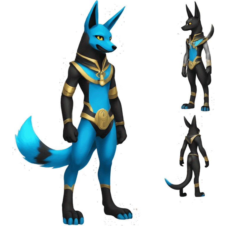 Anubis-Umbreon-Lucario full body emoji