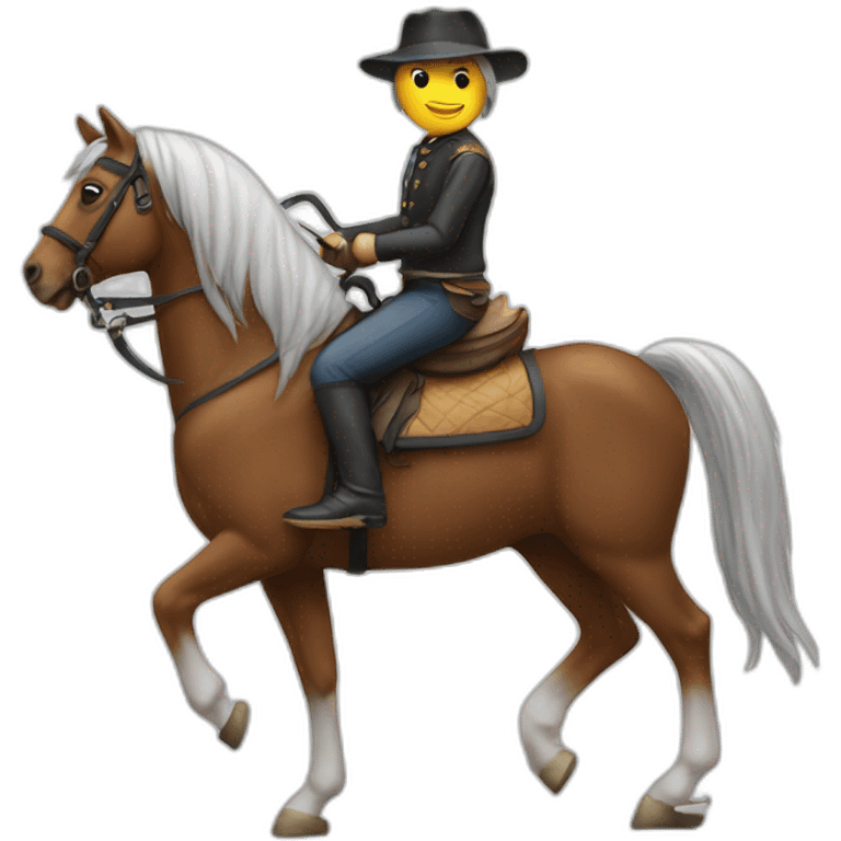 Chat sur un cheval emoji