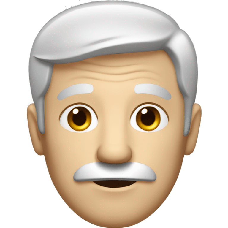 old white man, with short, dark-grey hair, with a dark circle moustache emoji