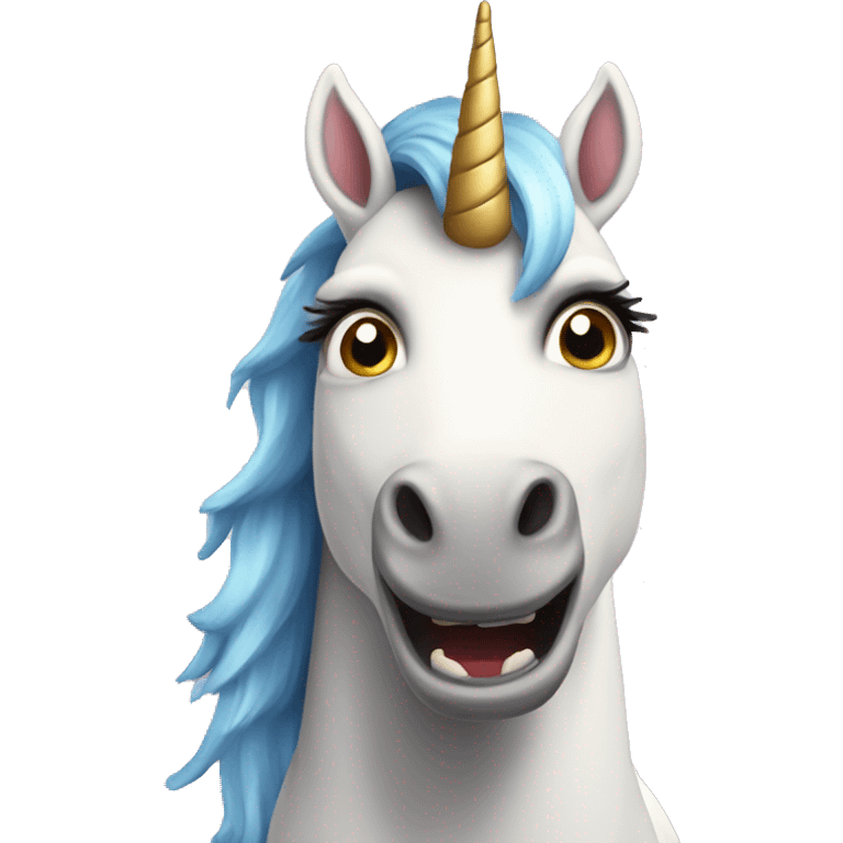 Shocked realistic unicorn emoji