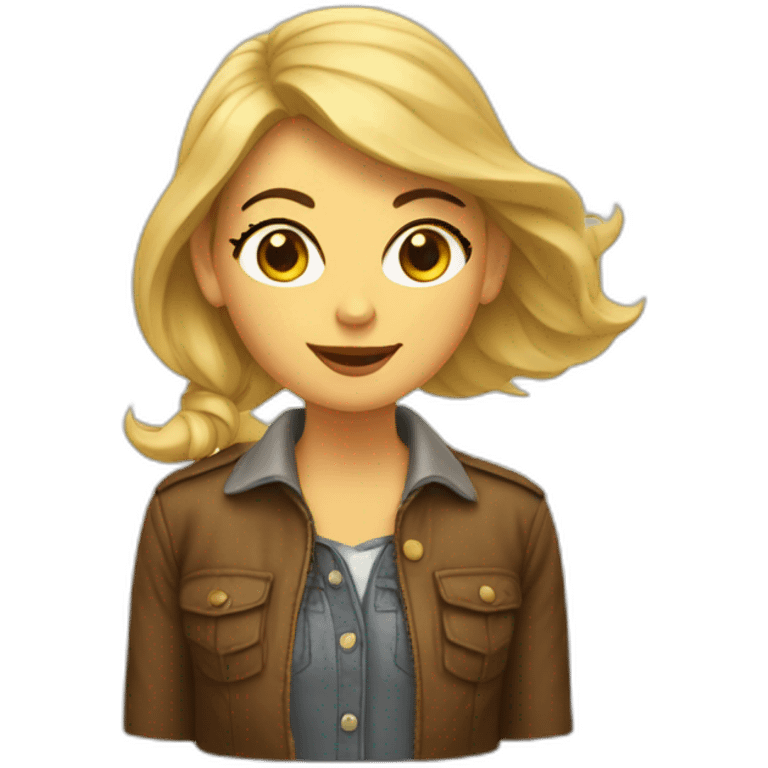 femme sur sanglier emoji