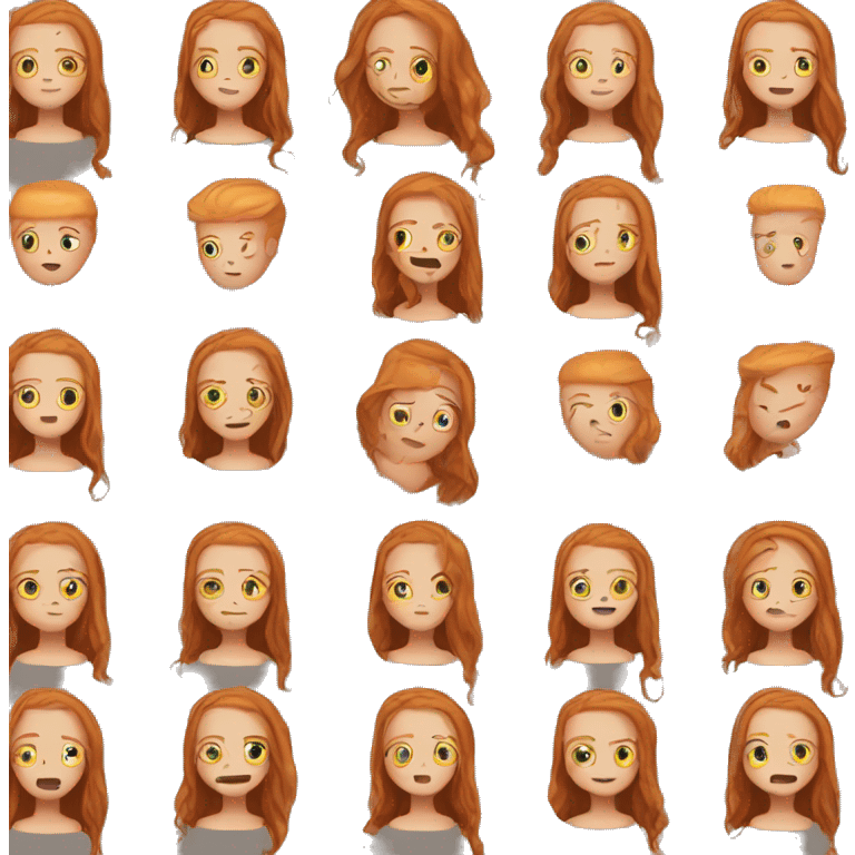 Aesthetic Ginger girl straight thick hair coffee emoji