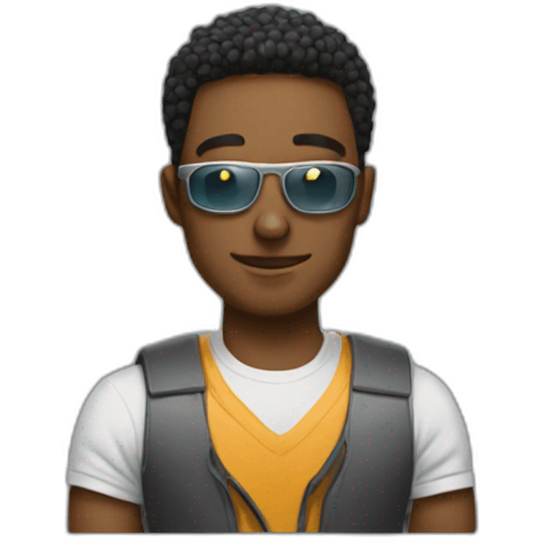 A cool Guy working with crypto emoji