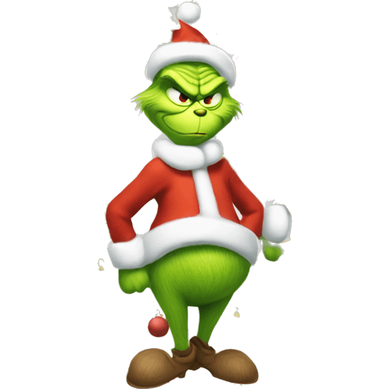 The grinch stealing a Christmas tree emoji