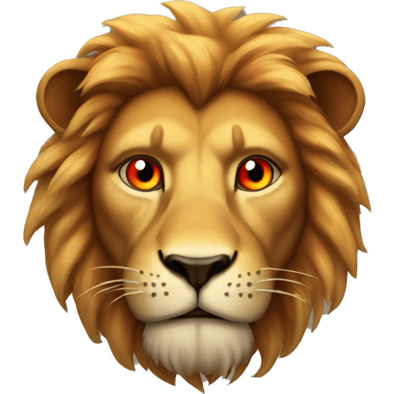 Lion with fiery eyes emoji