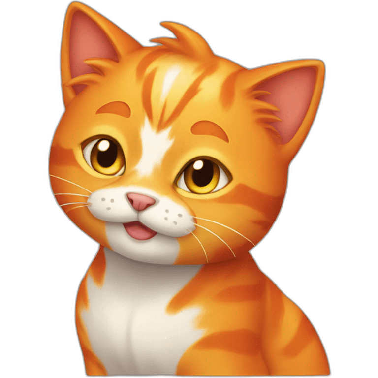 orange fire cat emoji