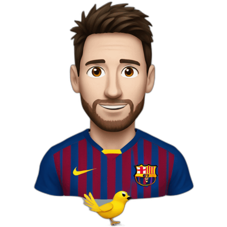 Messi with yellow bird  emoji