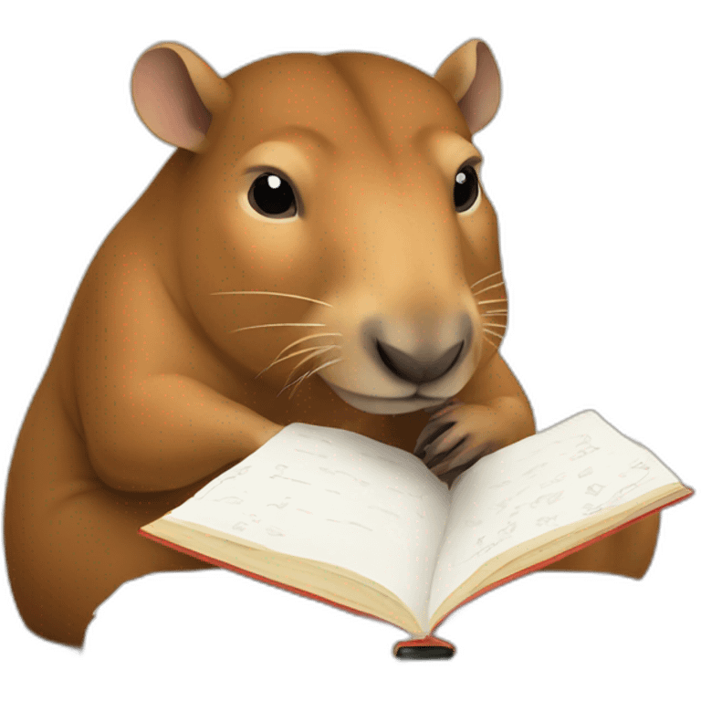 Capibara studying emoji