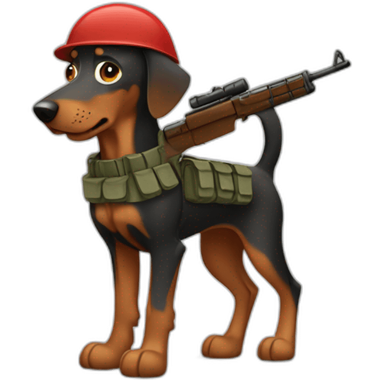 Red Doberman soldier emoji