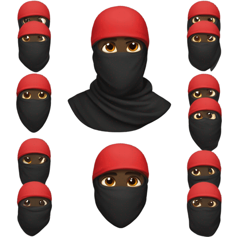 Black male ninja with red bandana ski mask emoji